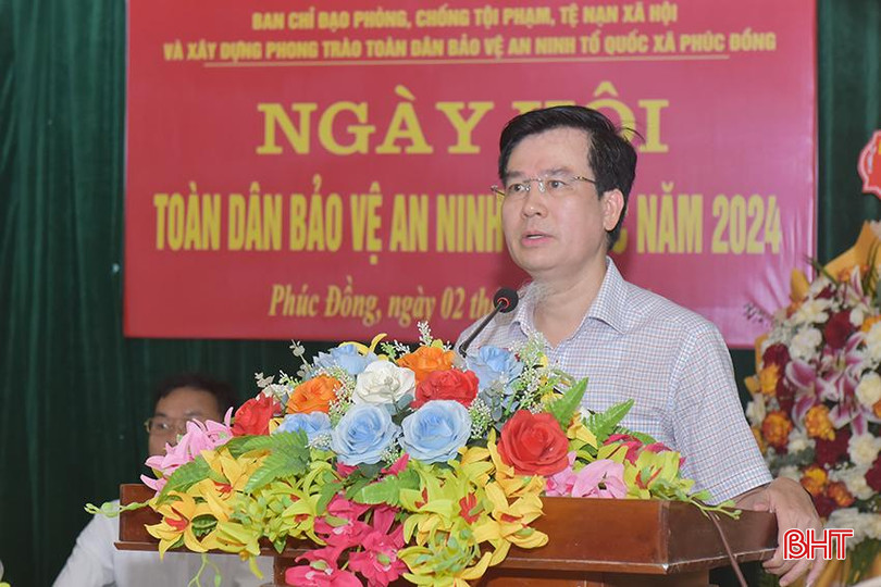 Bí thư Huyện ủy Hương Khê Nguyễn Thanh Điện đề nghị địa phương tiếp tục phát huy sức mạnh tổng hợp, xây dựng thế trận an ninh nhân dân vững chắc, tạo thế chủ động trong công tác bảo vệ ANTT.