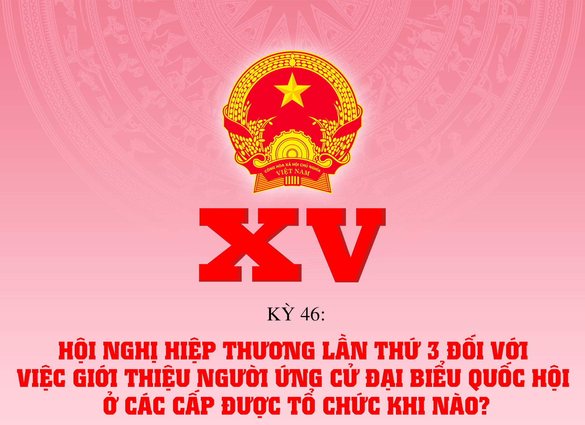 Hội nghị hiệp thương lần thứ 3 giới thiệu người ứng cử đại biểu Quốc hội được tổ chức khi nào?