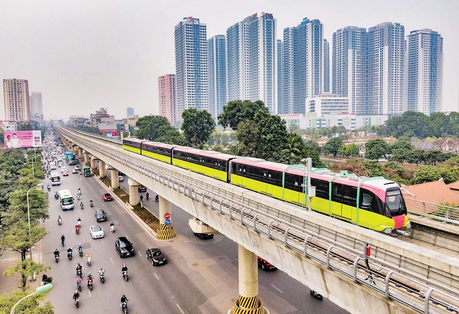 Tuyến đường sắt đô thị Nhổn-Ga Hà Nội. Ảnh: Hoài Thu.