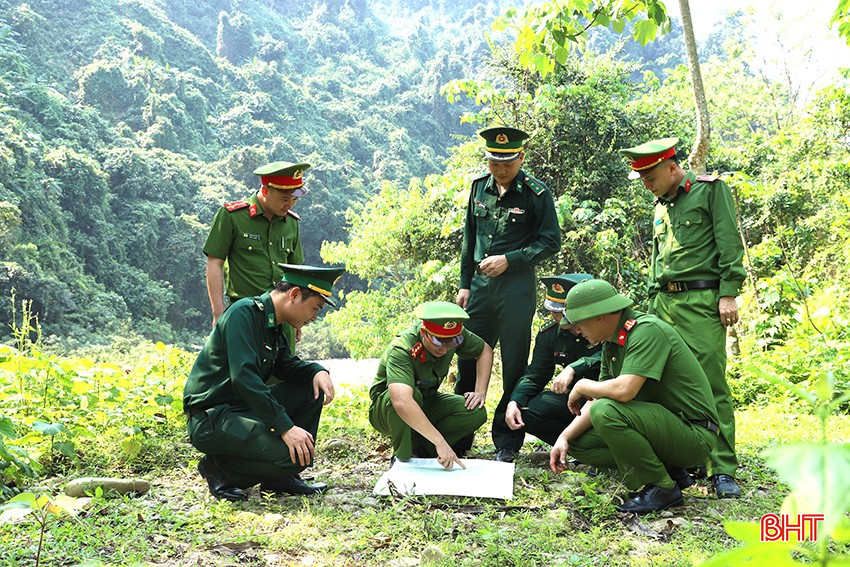 Các lực lượng phối hợp đảm bảo an ninh biên giới.