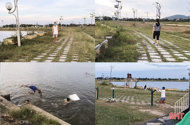 Một bộ phận người dân TP Hà Tĩnh vẫn ra khỏi nhà... câu cá, thể dục