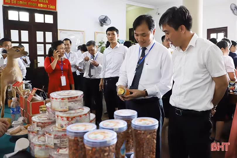 Ấn tượng gian hàng sản phẩm OCOP bên lề Đại hội Liên minh Hợp tác xã Hà Tĩnh