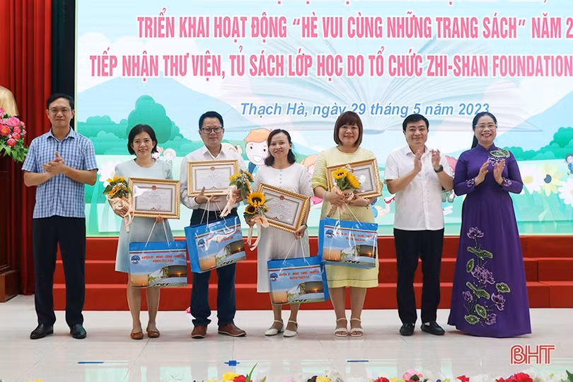 100% thư viện trường học ở Thạch Hà có đủ tài nguyên thông tin