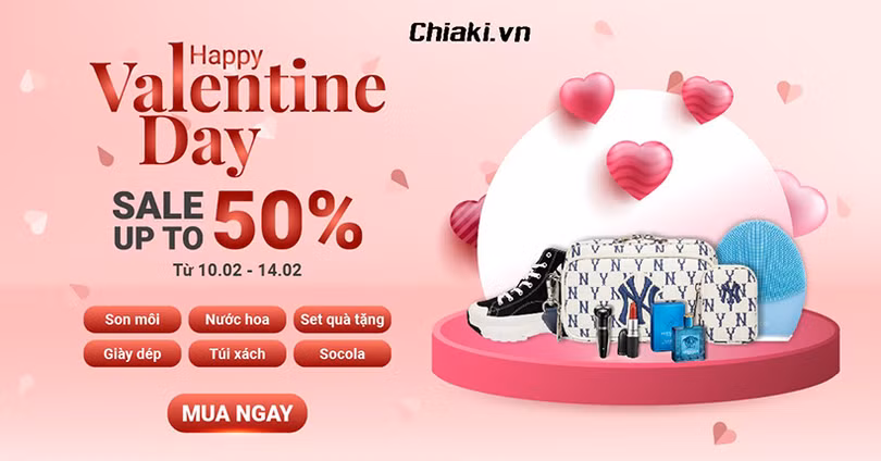 Chiaki.vn - khuyến mãi Valentine 14/2 lên tới 50%