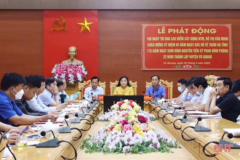 Vũ Quang phát động 100 ngày cao điểm xây dựng nông thôn mới, đô thị văn minh