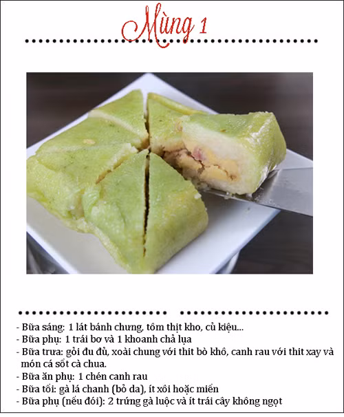 thuc don 7 ngay tet an du mon ngon ma khong tang can