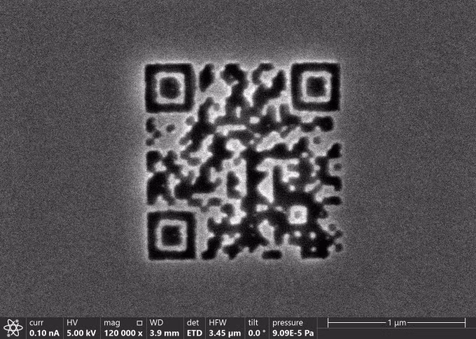 Mã QR nhỏ nhất thế giới. Ảnh: TU Wien