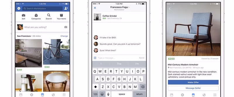 facebook mo cho do cu cho nguoi dung tren di dong